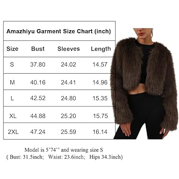 Amazhiyu Cropped Faux Fur Cardigan for Women Open Front